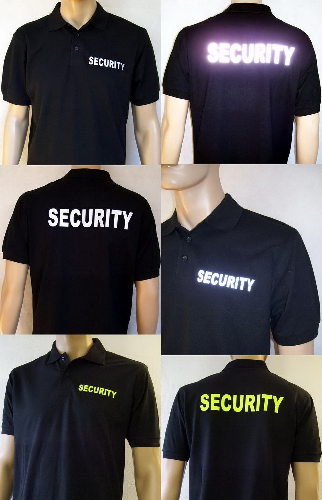 SECURITY Poloshirt schwarz Sicherheitsdienst Wachdienst Wachschutz Türsteher NEU 