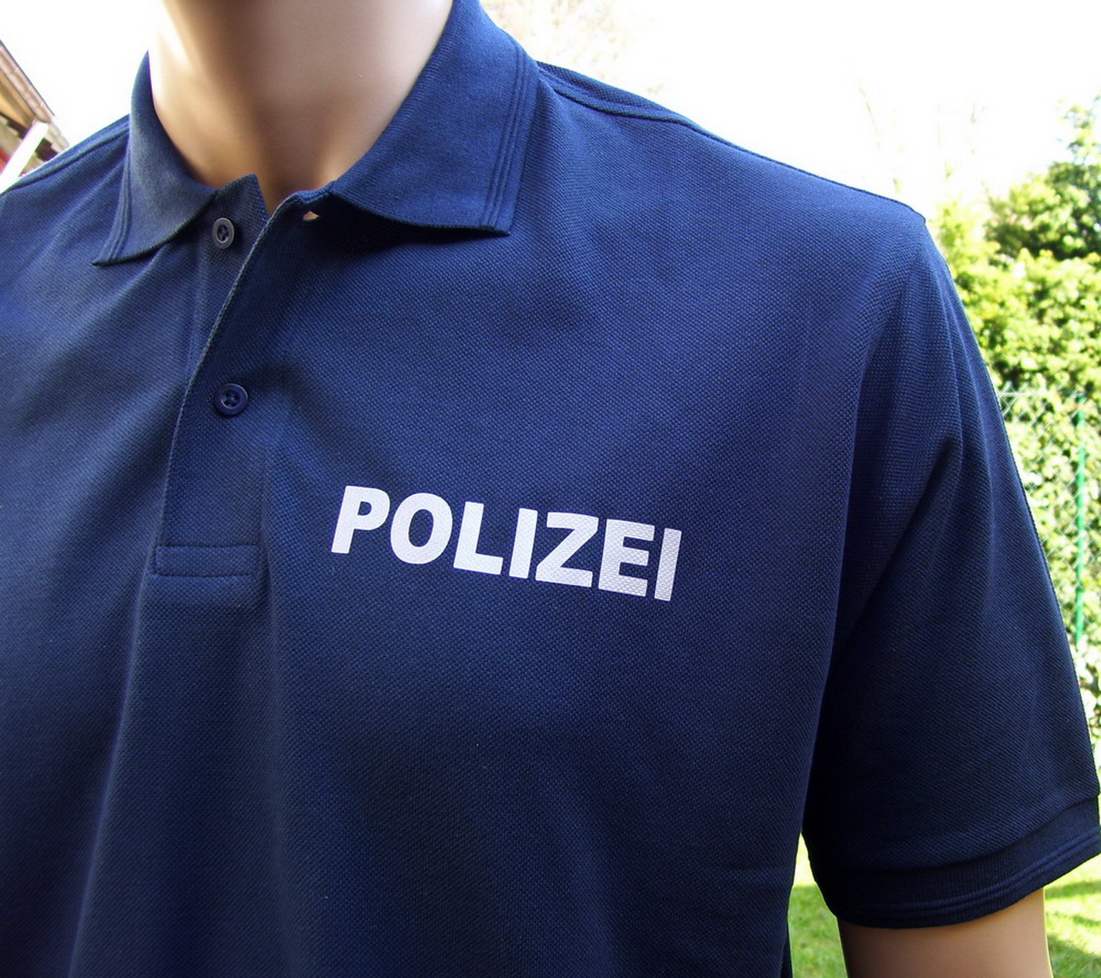 POLIZEI Poloshirt schw S bis XXL 2 Text-Varianten marineblau od Herren-Gr 