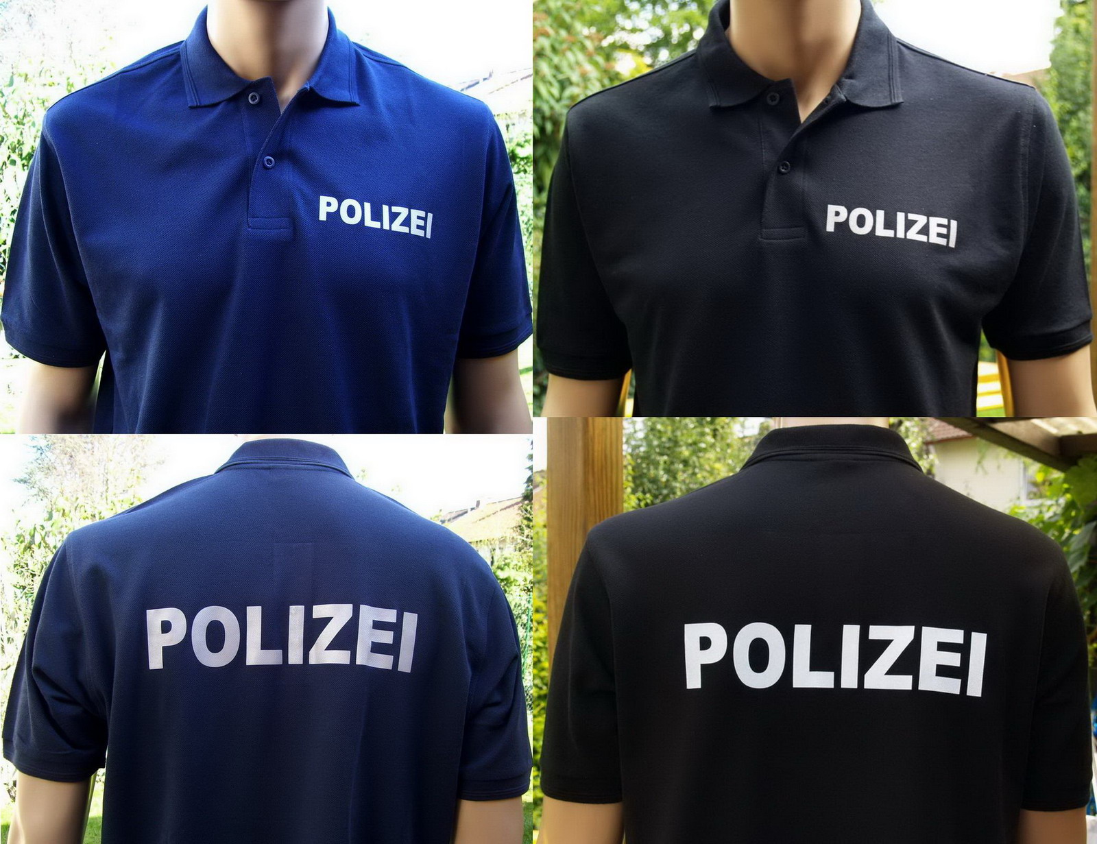 Druckfarben 4XL schwarz oder marineblau verschiedene POLIZEI Polo Shirt S 