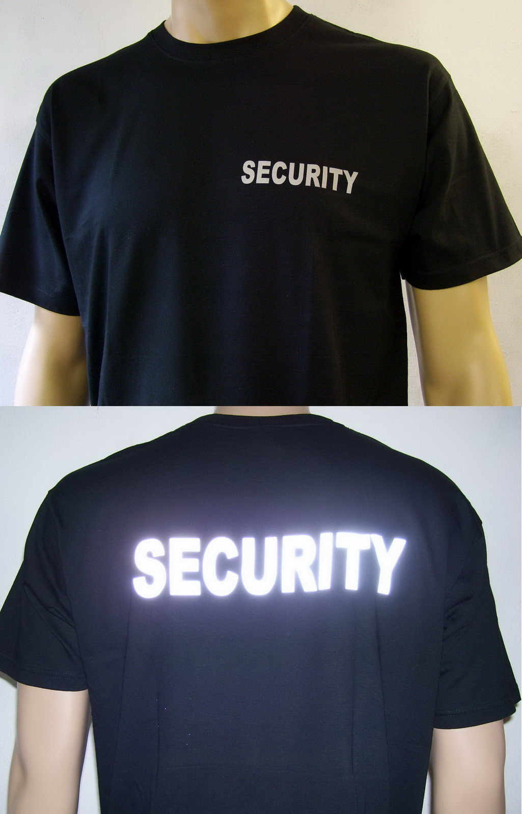S bis XXL Text silberreflex SECURITY Damen T-Shirt schwarz oder marineblau 