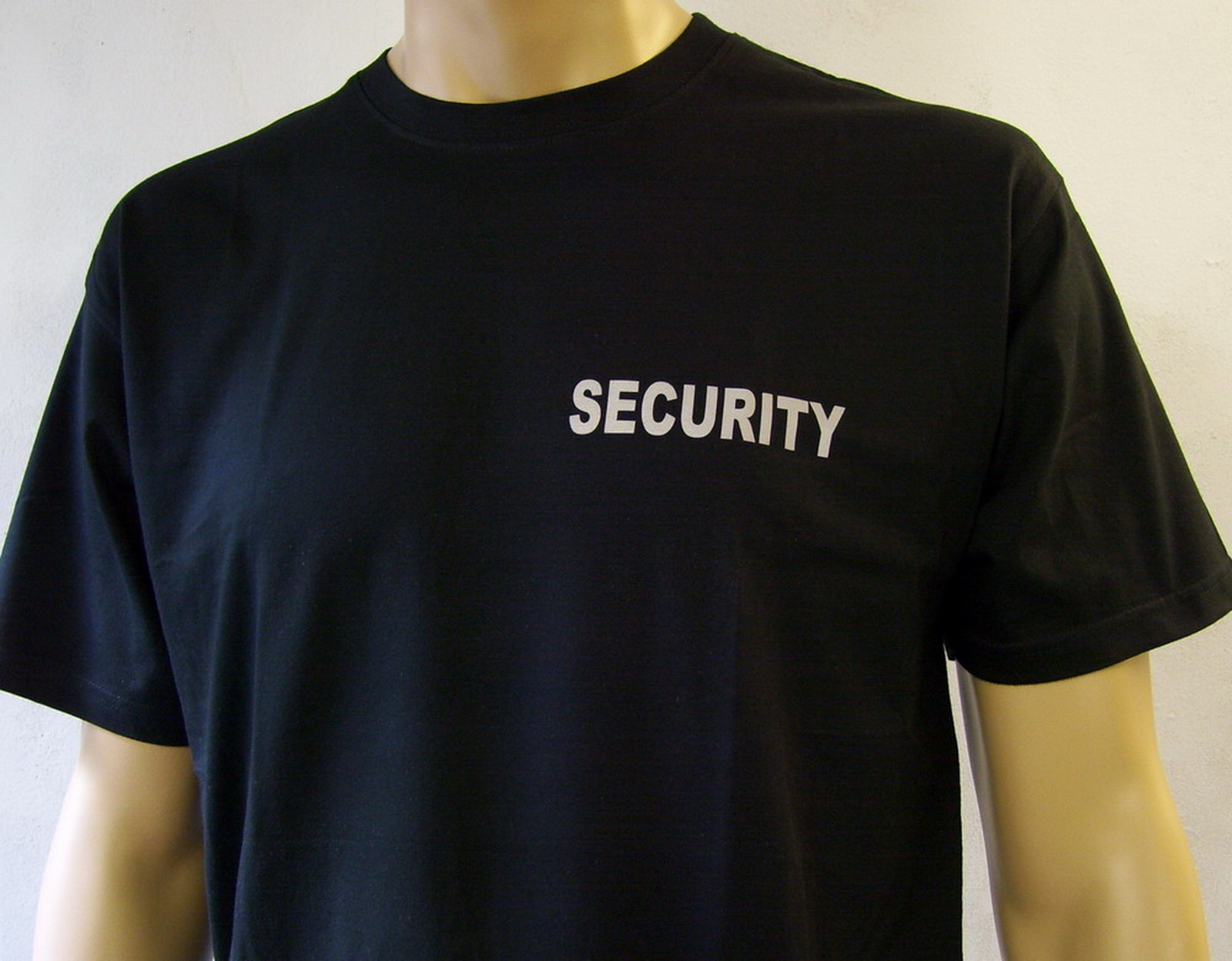 SECURITY Damen T-Shirt Text silberreflex schwarz oder marineblau S bis XXL 